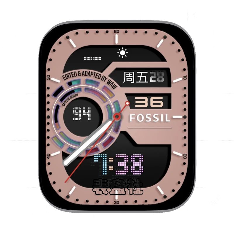 FOSSIL化石褐色炫酷简约数字Ultra专用表盘