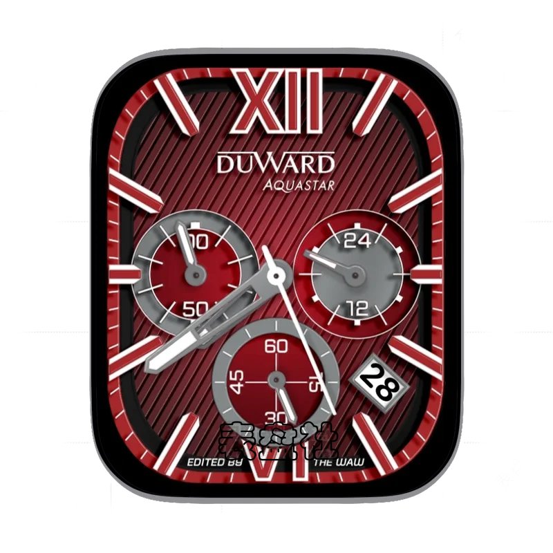 DUWARD瑞士牌红底三盘式年历Ultra专用表盘