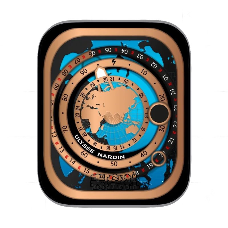 ULYSSENARDIN瑞士雅典表世界地图Ultra专用表盘