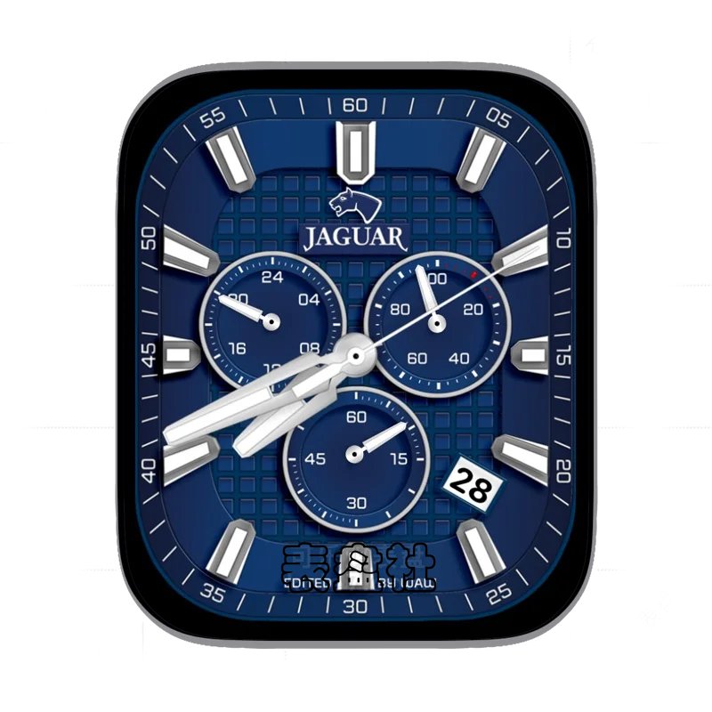 Jaguar捷豹蓝底三盘式年历Ultra专用表盘