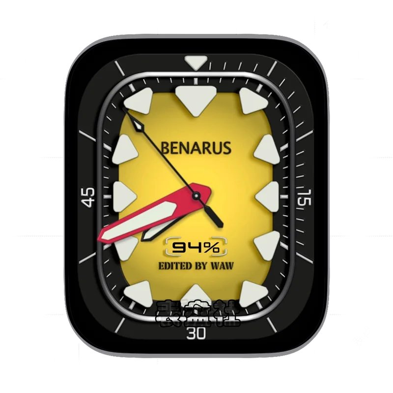 BENARUS贝罗丝黄底简约Ultra专用表盘