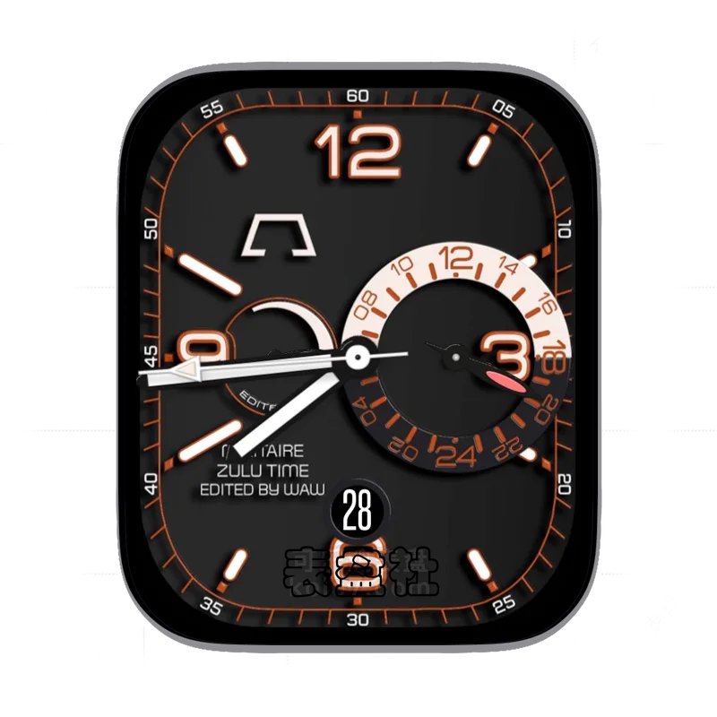 灰黑3D质感简约数字Ultra专用表盘