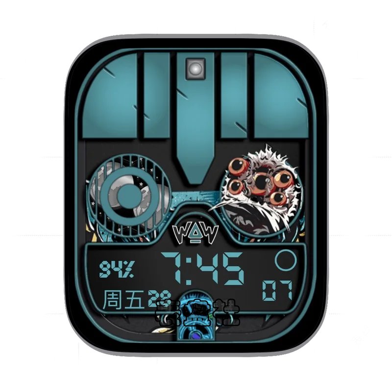 灰蓝双盘式简约数字Ultra专用表盘