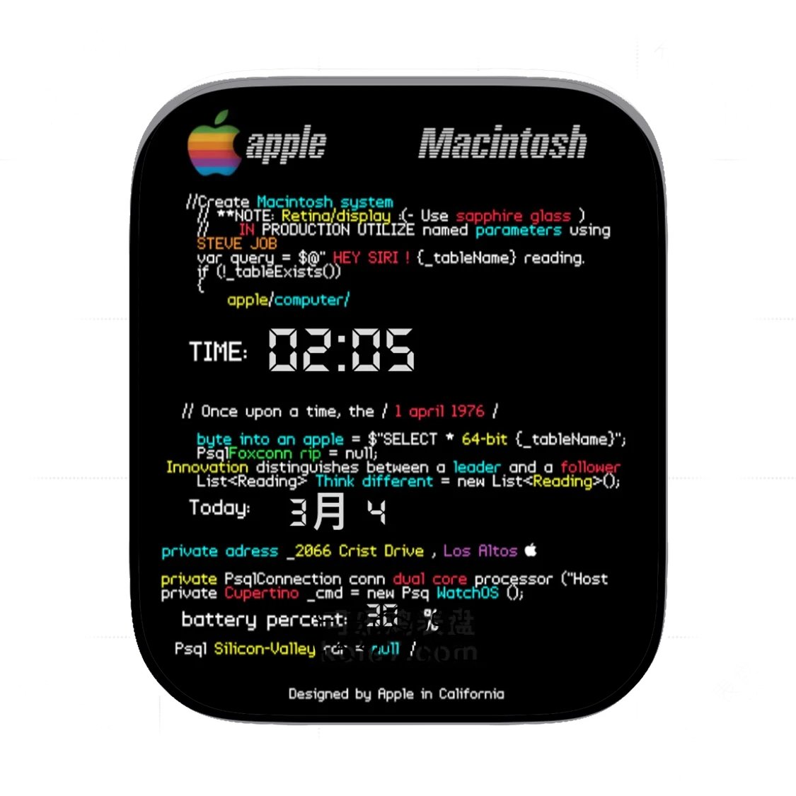 apple苹果经典logo程序代码表盘