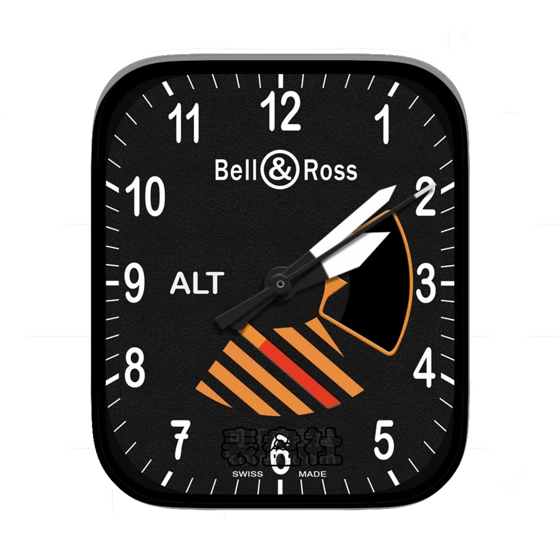 Bell@Ross柏莱士磨砂黑简约数字Ultra专用表盘