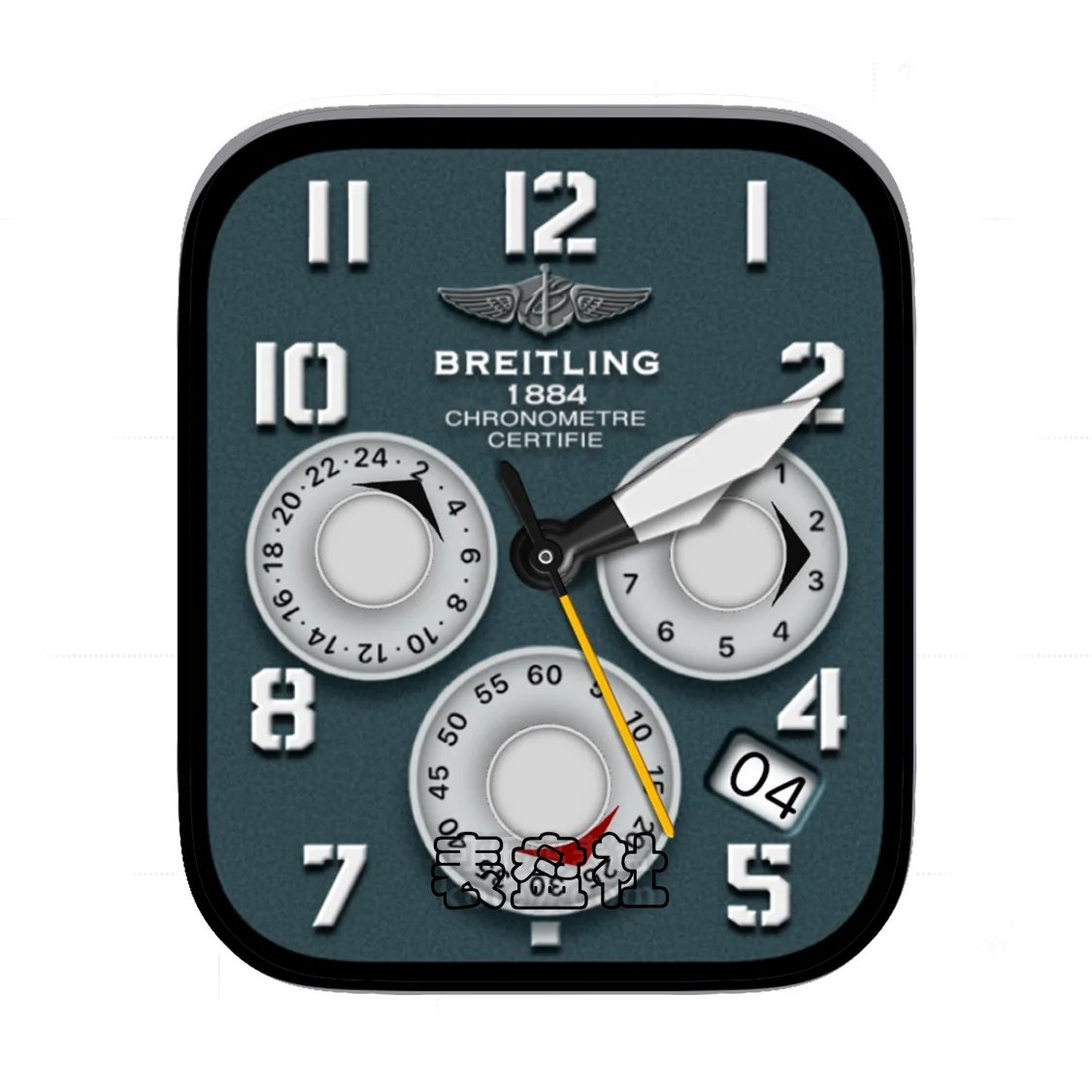 Breitling百年灵磨砂蓝三盘式简约数字表盘