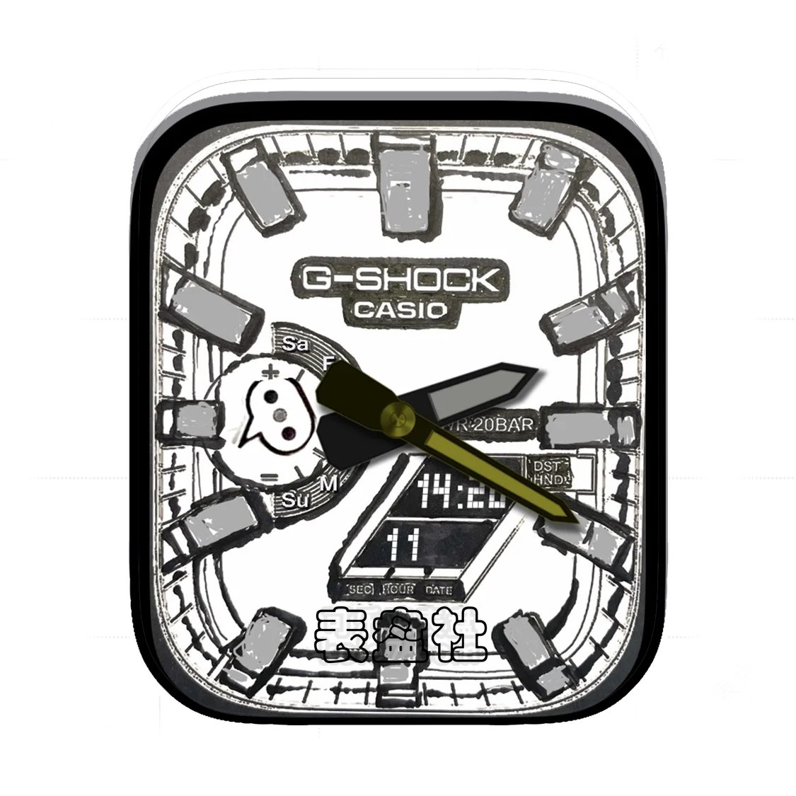 Casio卡西欧漫画灰简约Ultra专用表盘