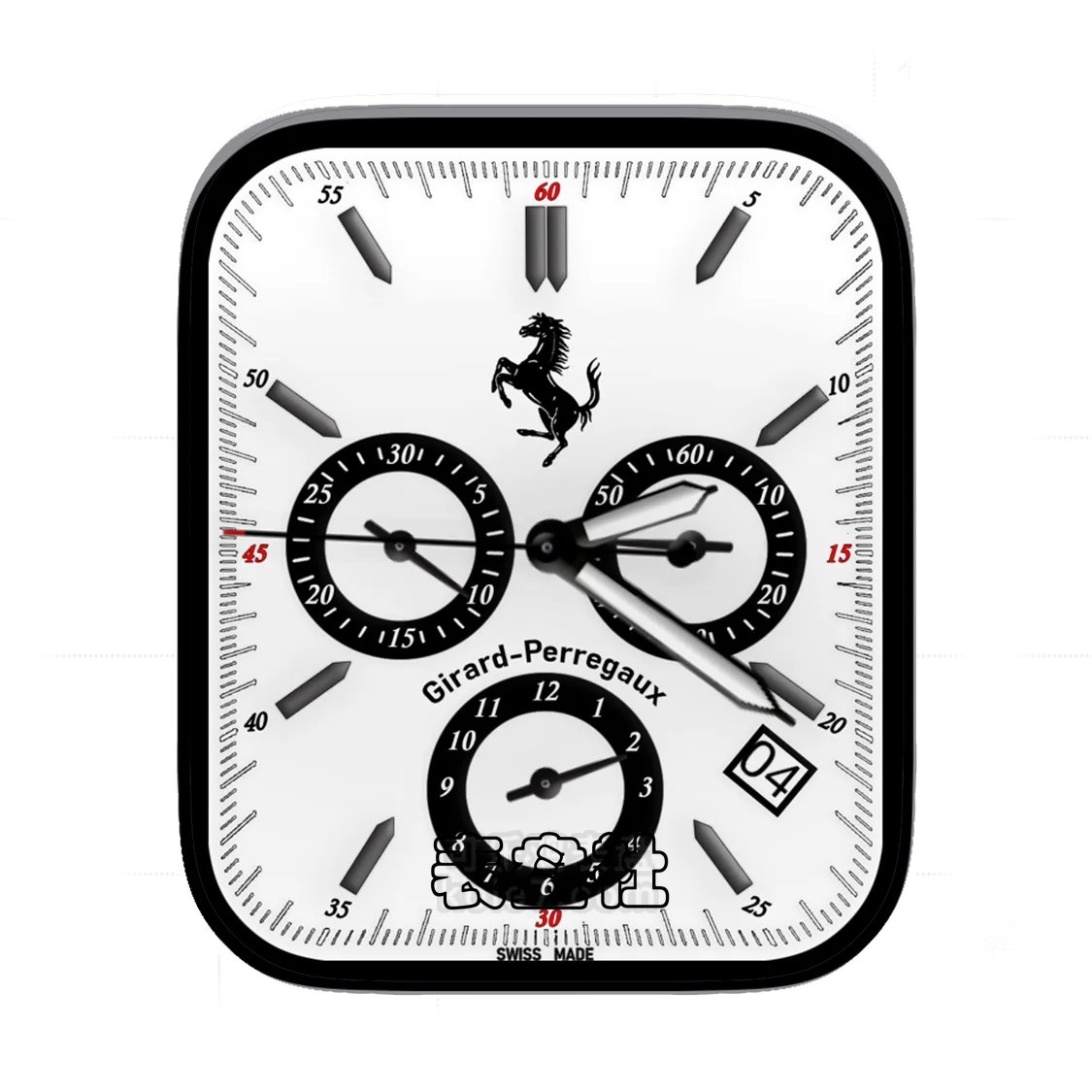 Ferrari法拉利白底三盘式年历表盘