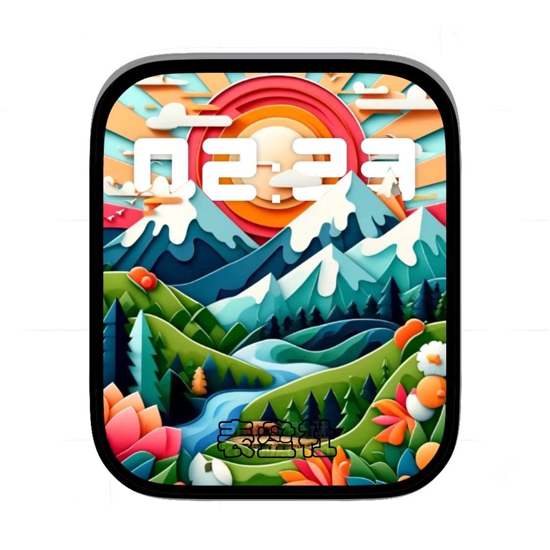 西山落日余晖简约表盘