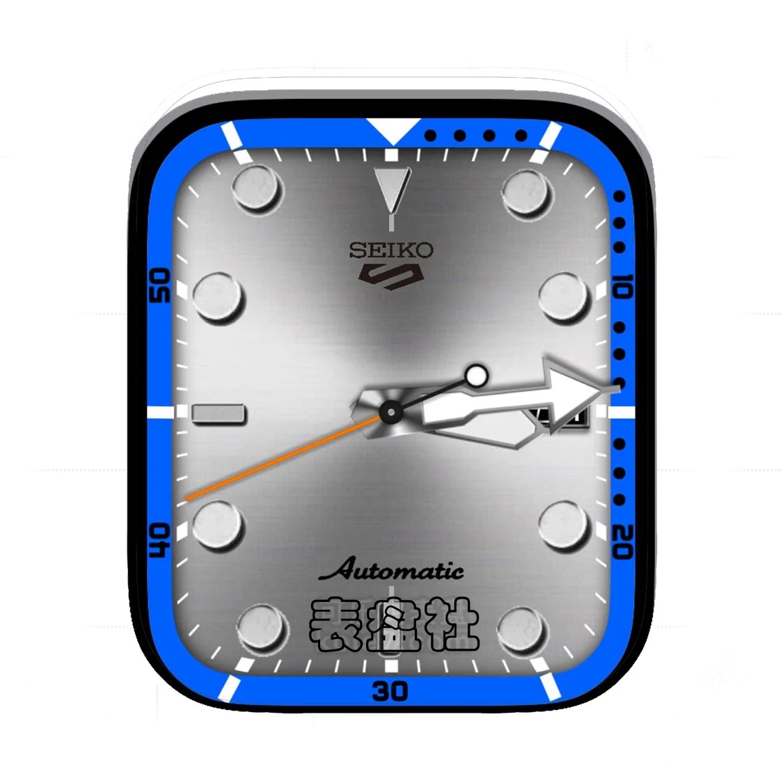 seiko 精工银色金属拉丝简约年历表盘