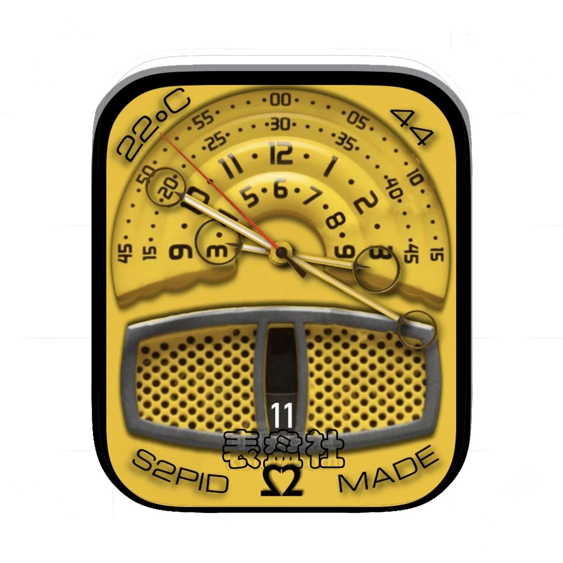 黄底简约数字表盘