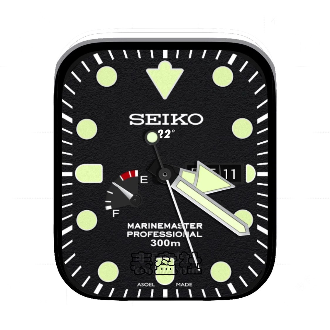 Seiko精工酷黑简约年历Ultra专用表盘