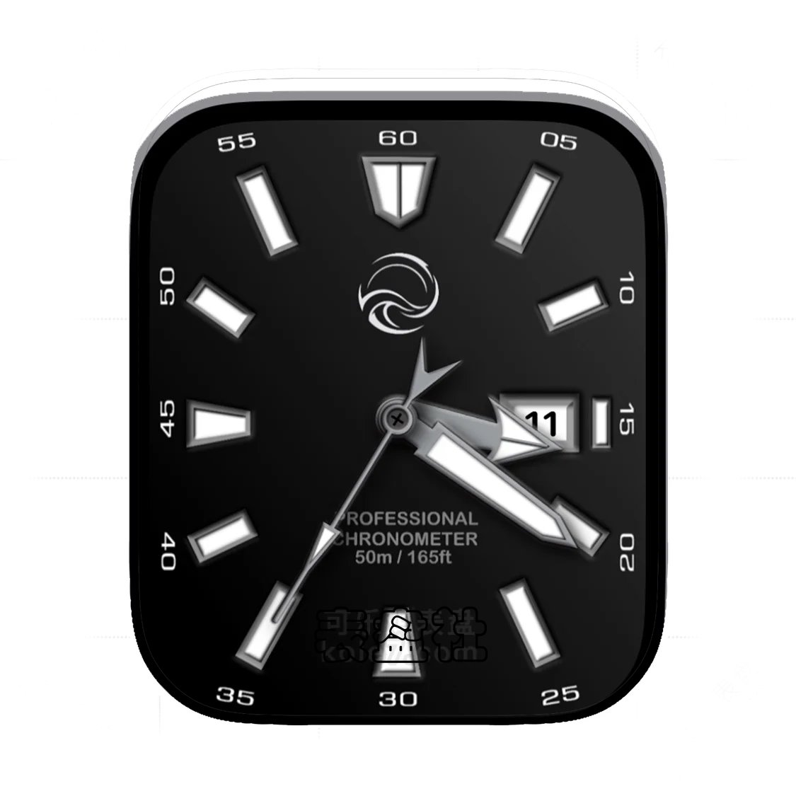 酷黑简约数字年历表盘