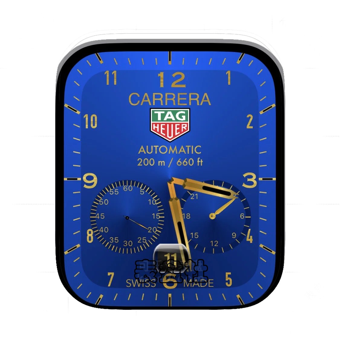 TAG-HEUER泰格豪雅蓝底双盘式年历表盘
