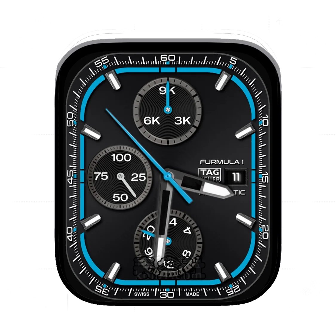 TAG-HEUER泰格豪雅酷黑蓝三盘式年历Ultra专用表盘