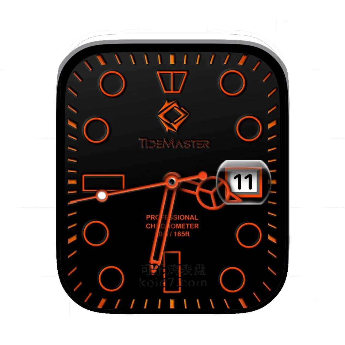 酷黑橙简约年历表盘