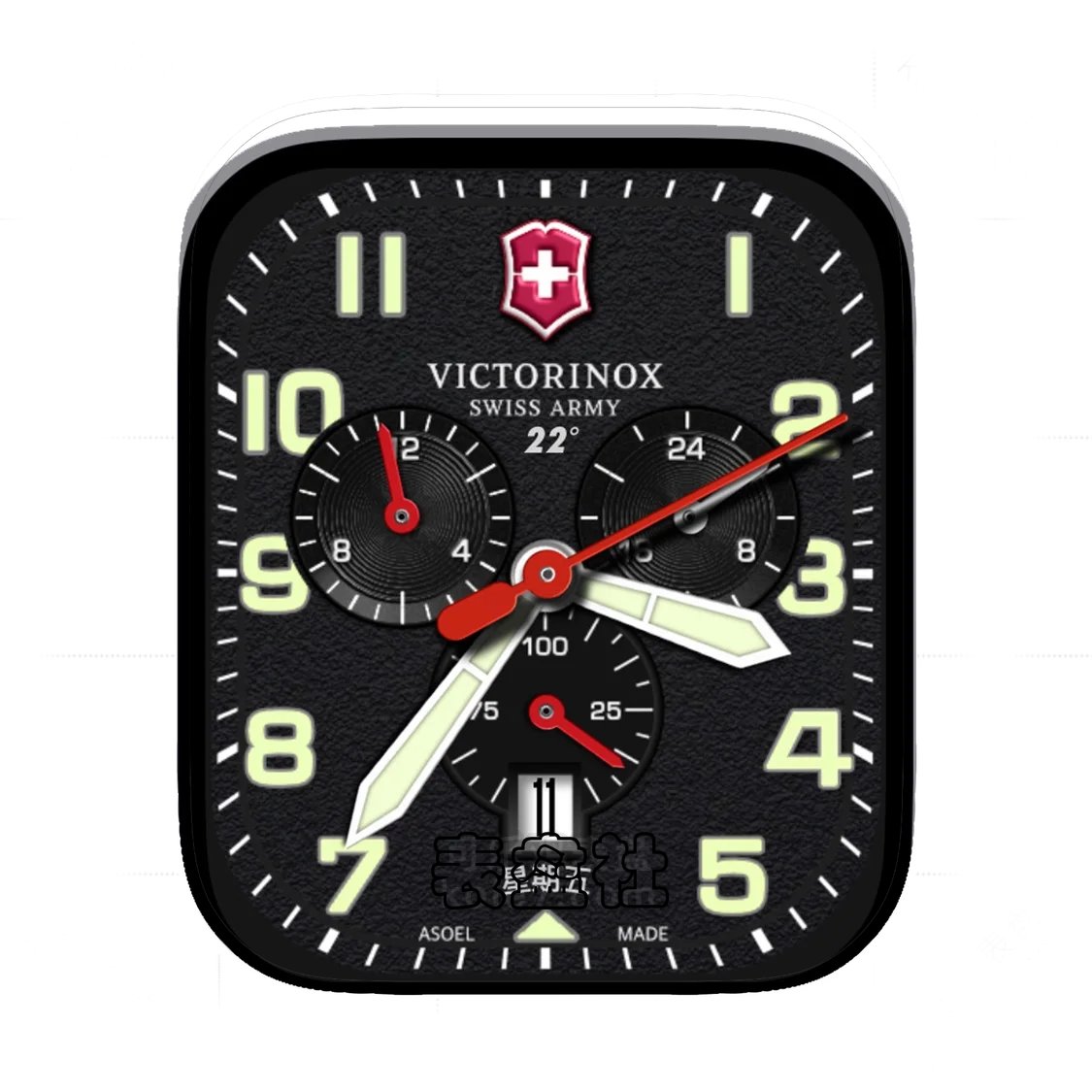 VICTORINOX维氏磨砂黑三盘式年历Ultra专用表盘