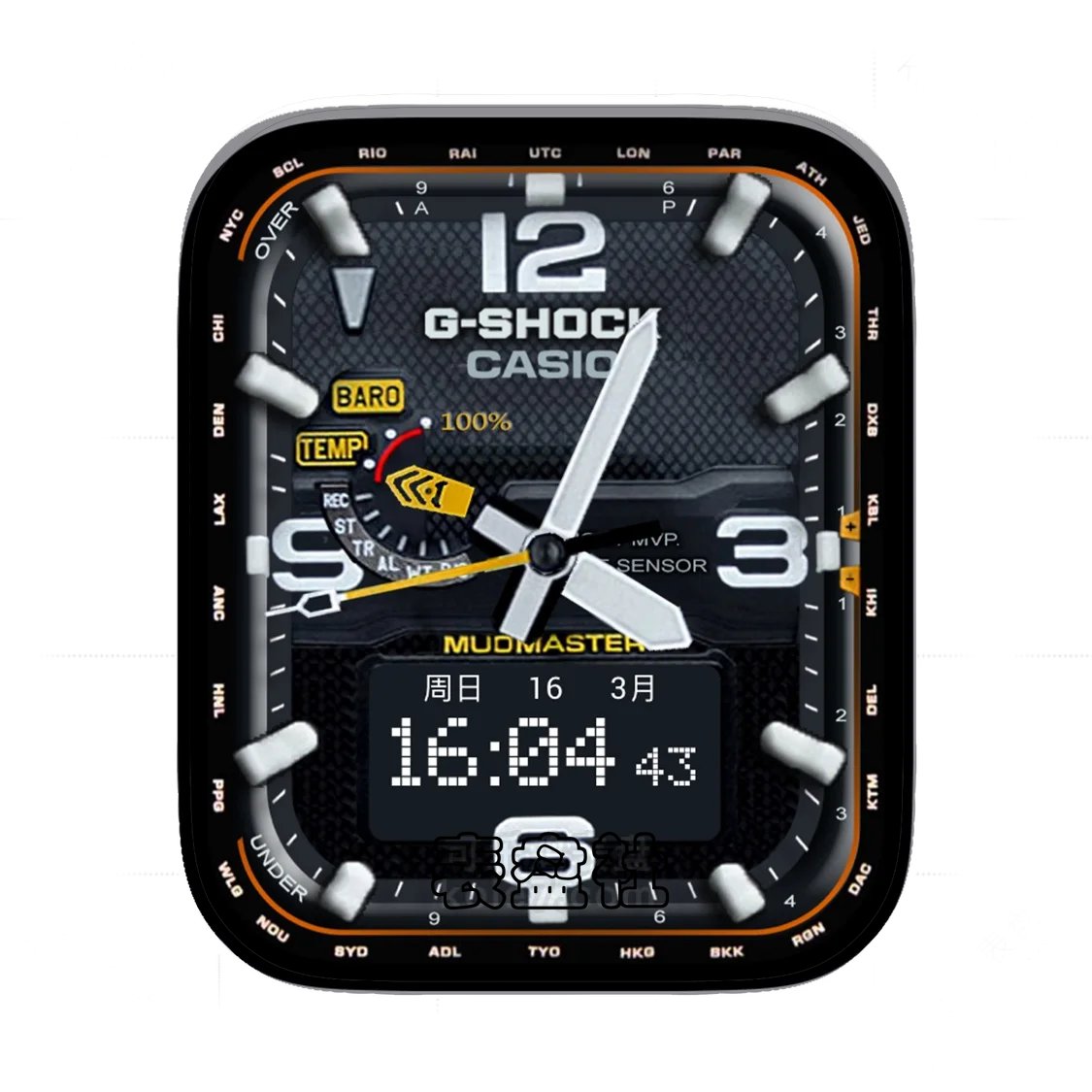 Casio卡西欧酷黑简约数字表盘.clock&clock2 K06012