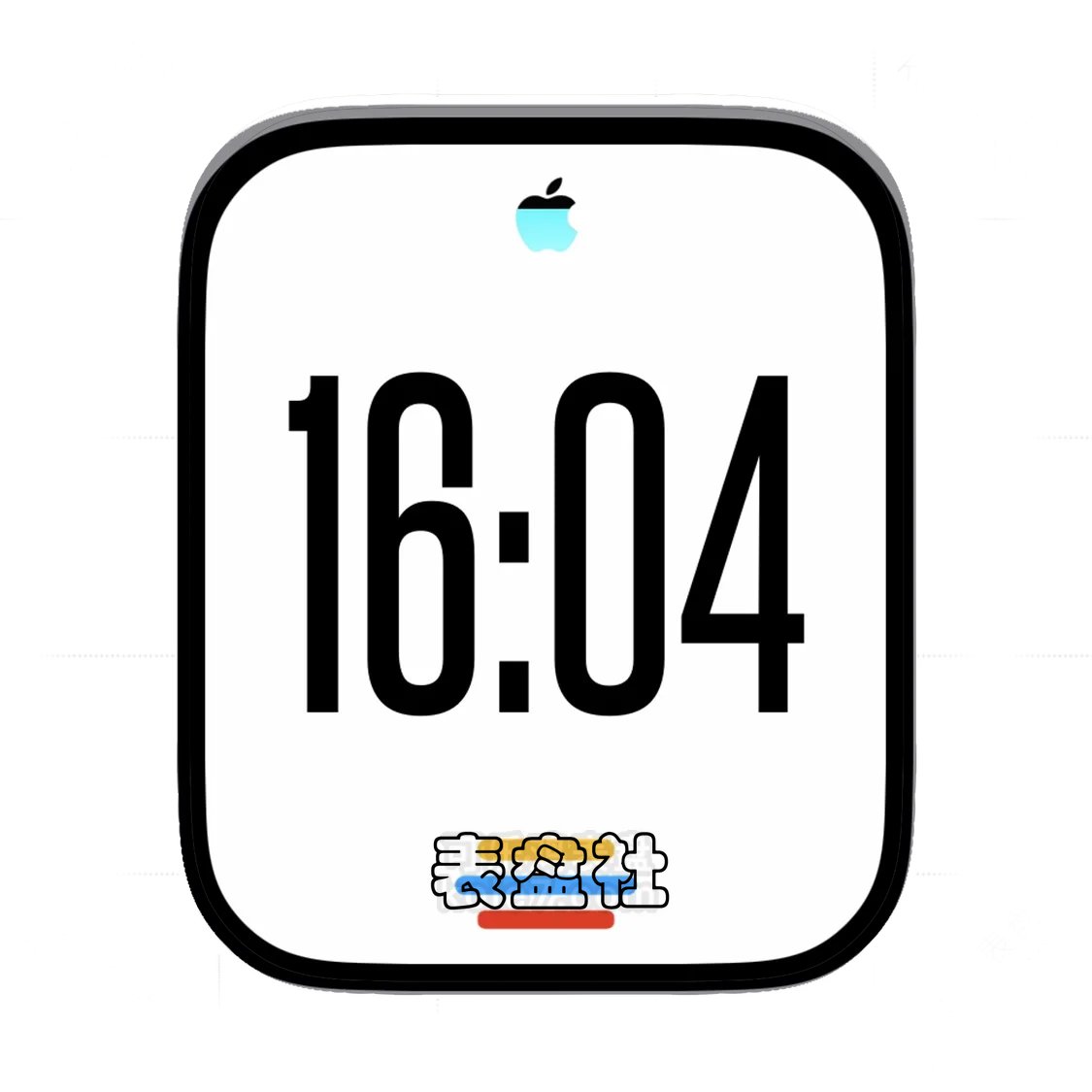 Apple简约白底数字时分表盘