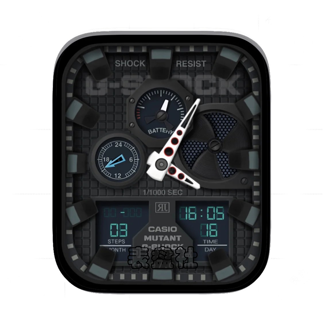 Casio卡西欧酷黑3D质感表盘