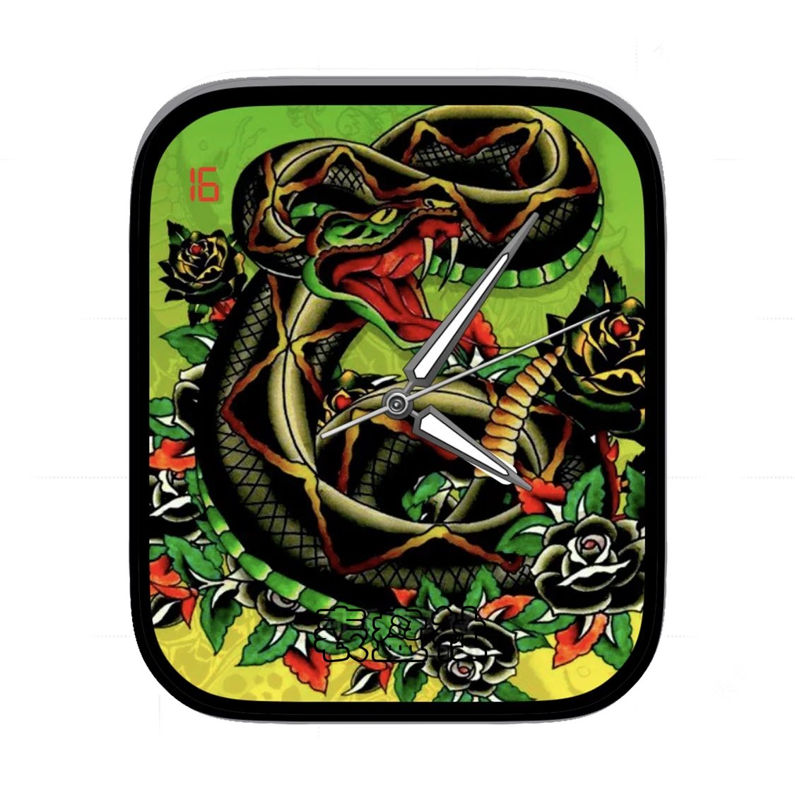 绿蟒玫瑰简约表盘