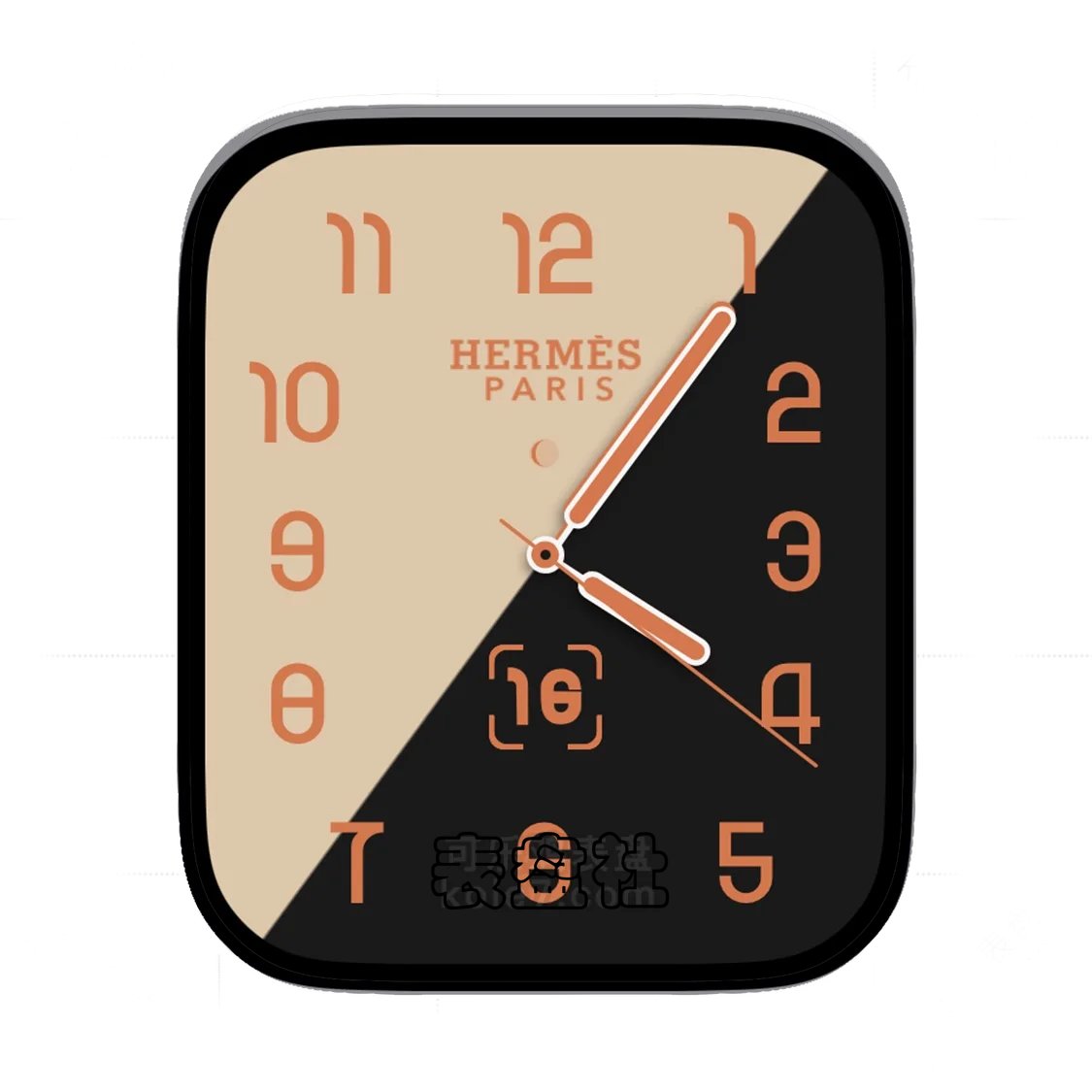 HERMES爱马仕双拼黑简约数字表盘