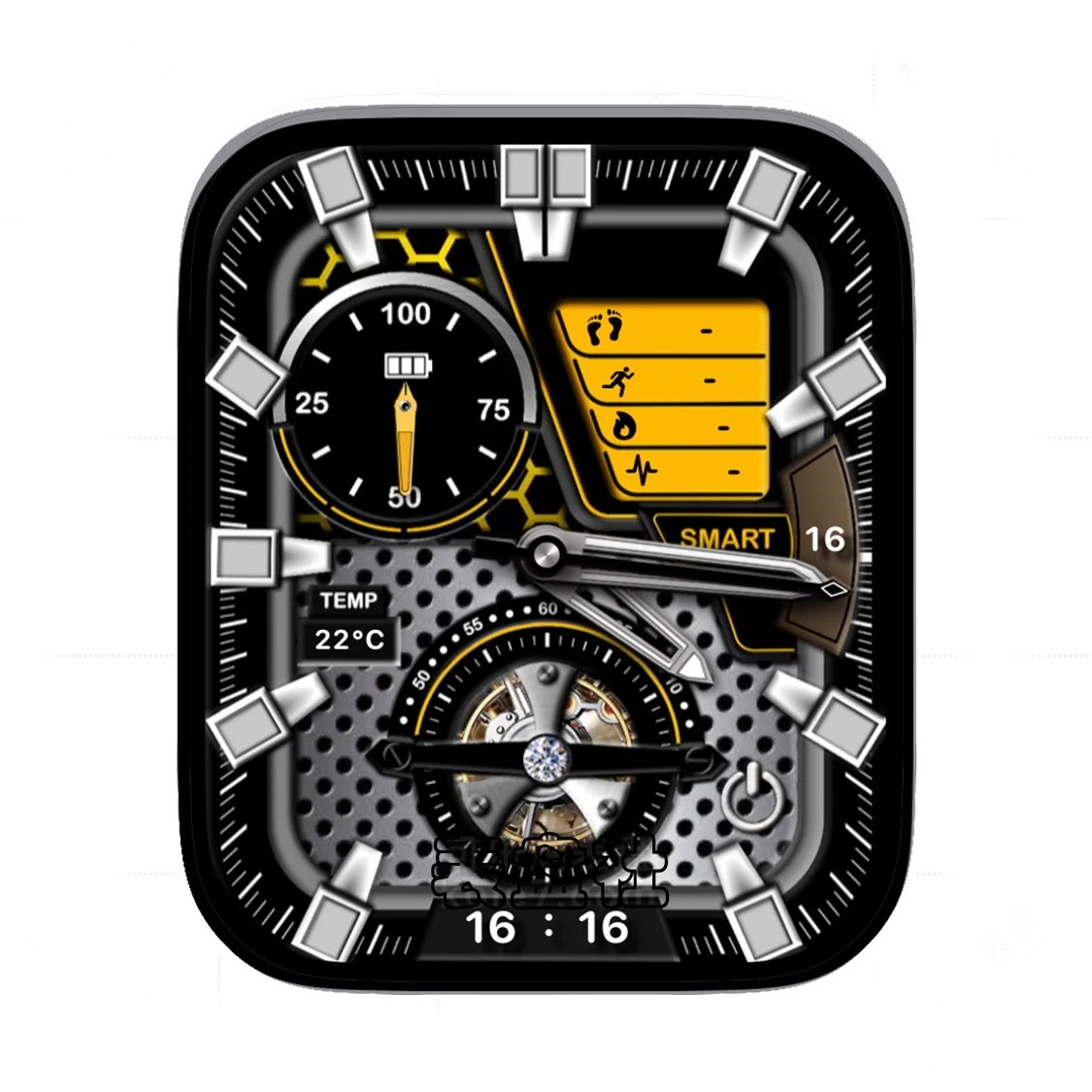 高级金属3D质感陀飞轮表盘