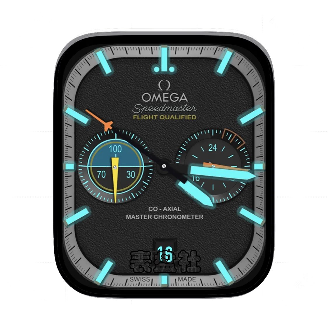 OMEGA欧米茄磨砂黑双盘式年历Ultra专用表盘