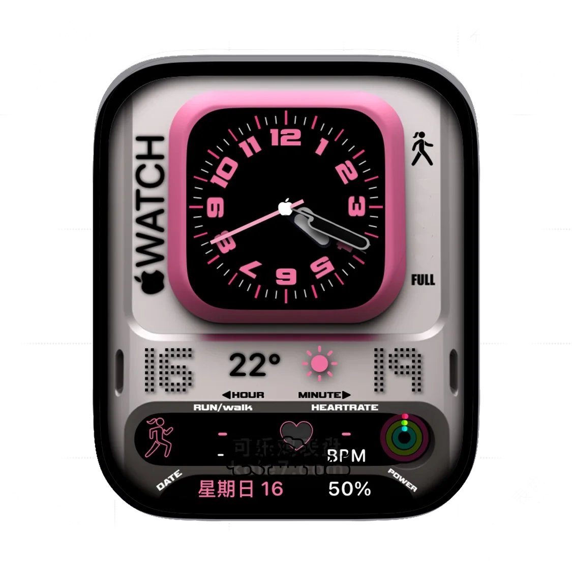 Apple苹果logo粉红女士专属表盘