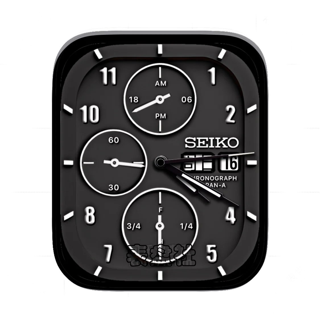 SEIKO精工酷黑三盘式年历Ultra专用表盘