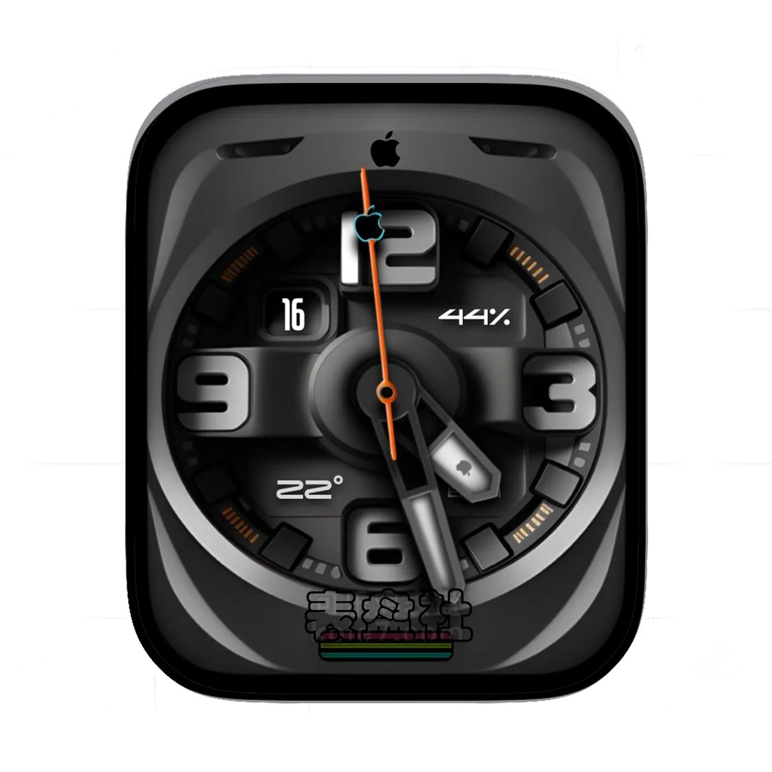 Apple苹果酷黑3D质感表盘