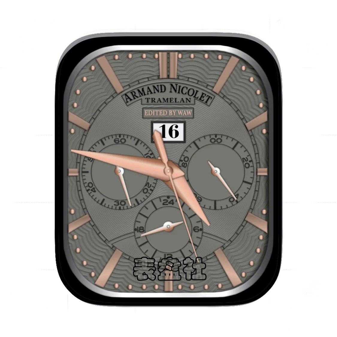 armandnicolet艾美达三盘式简约灰年历Ultra专用表盘