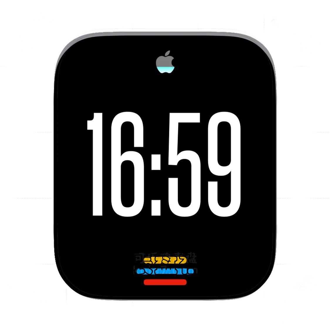 Apple苹果logo简约黑数字表盘
