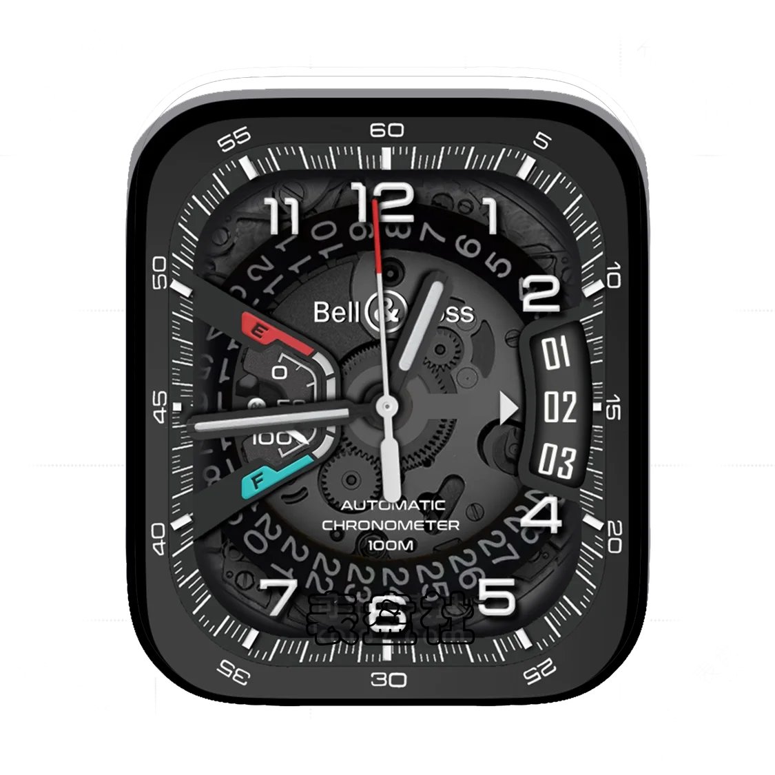 Bell&Ross柏莱士灰黑数字表盘