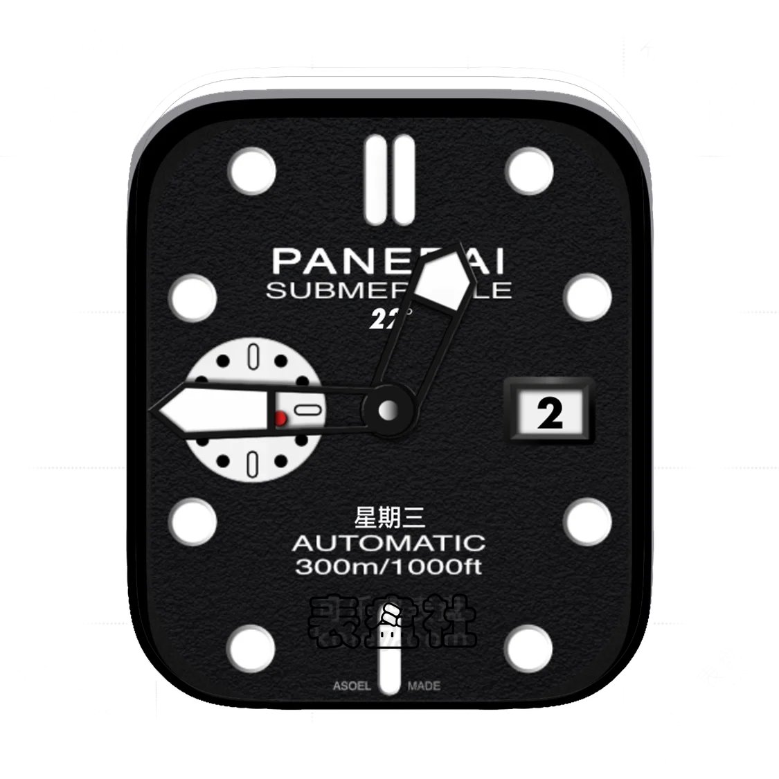 Panerai沛纳海酷黑单盘式年历表盘