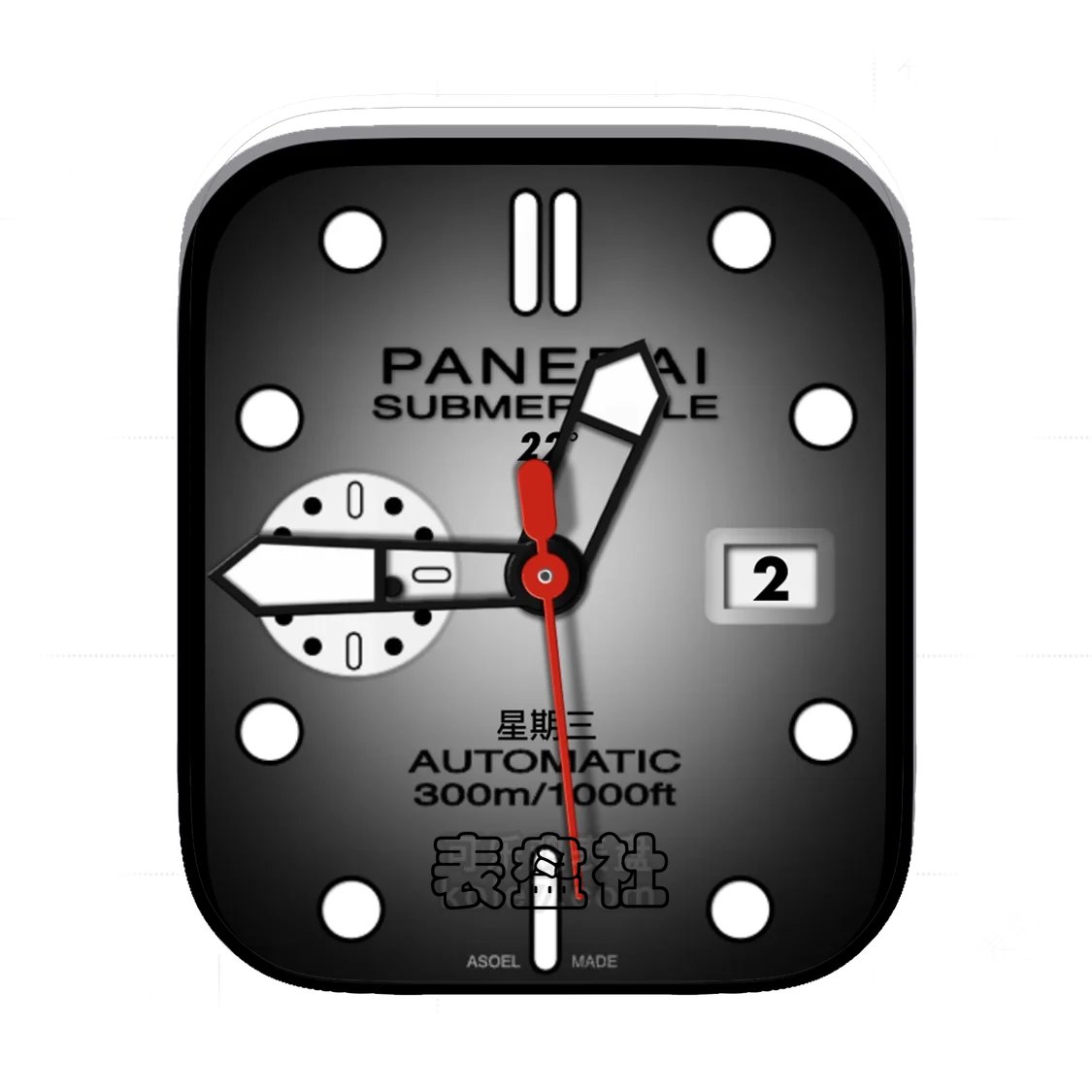 Panerai沛纳海灰黑单盘式年历表盘