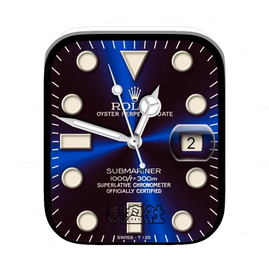 Rolex劳力士蓝色太阳纹简约年历表盘