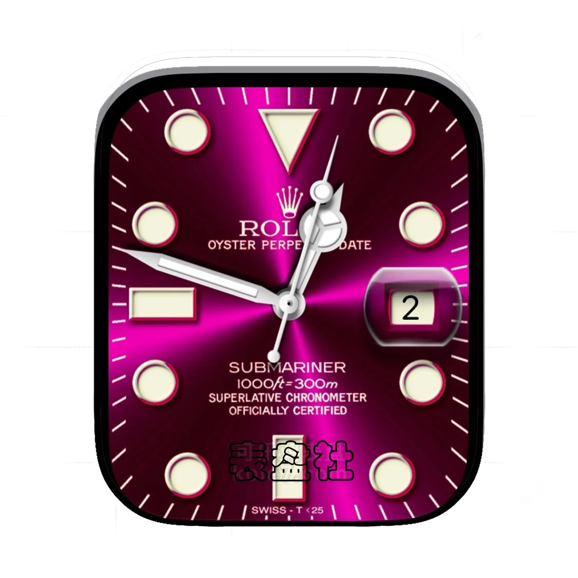 Rolex劳力士红色太阳纹简约年历表盘