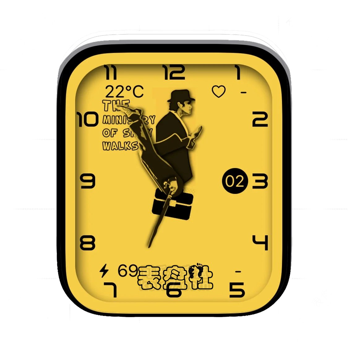 迈克杰克逊漫步舞蹈简约数字表盘