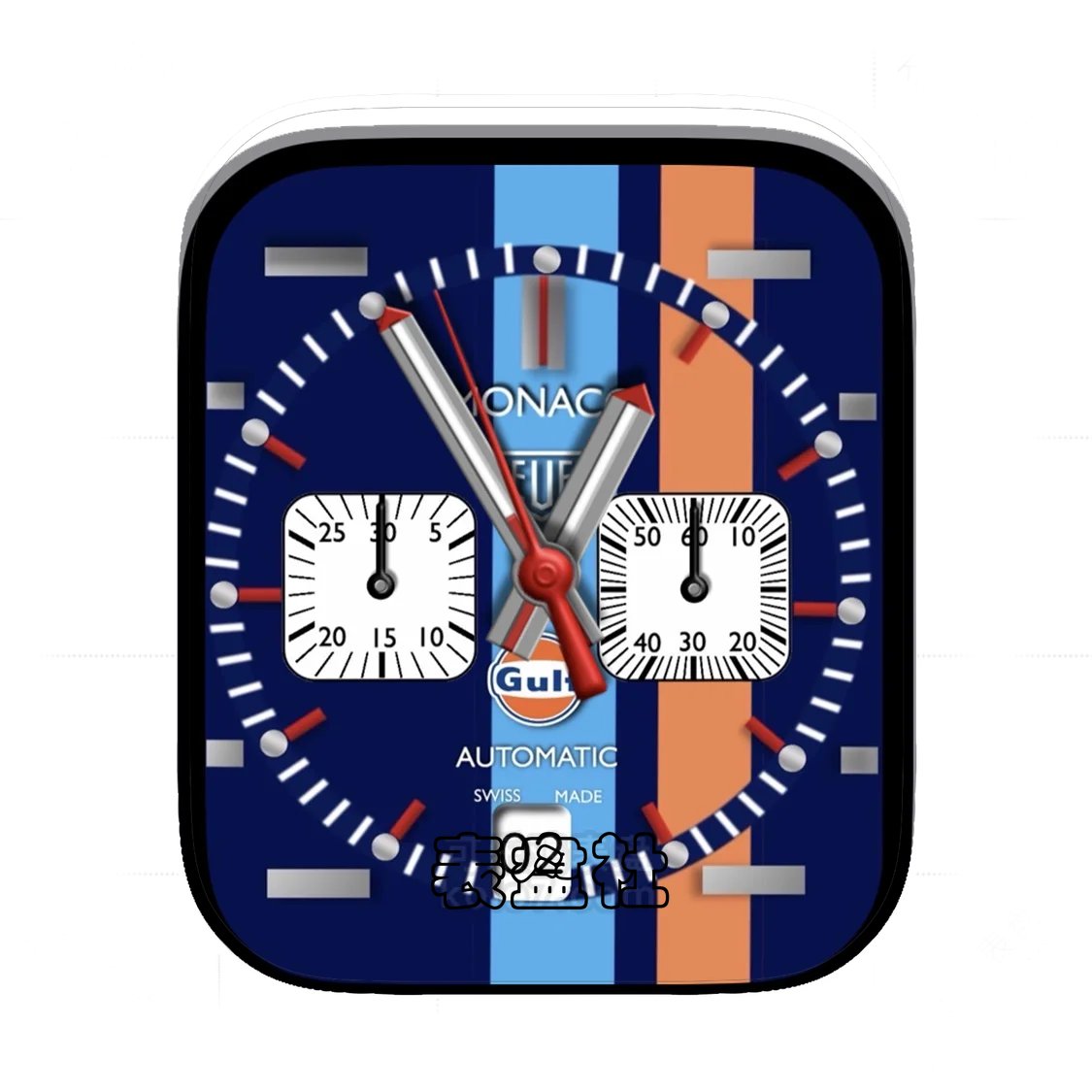 TAG HEUER泰格豪雅摩纳哥系列海湾石油特别版双盘式年历表盘