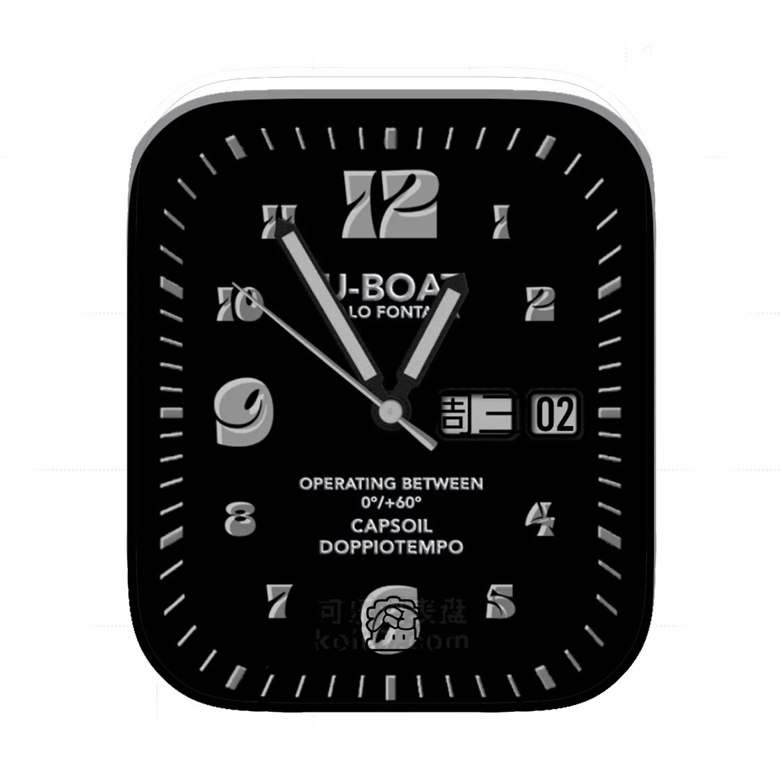 U-BOAT酷黑简约数字Ultra专用表盘