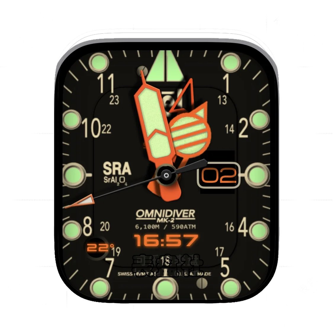 简约绿数字表盘