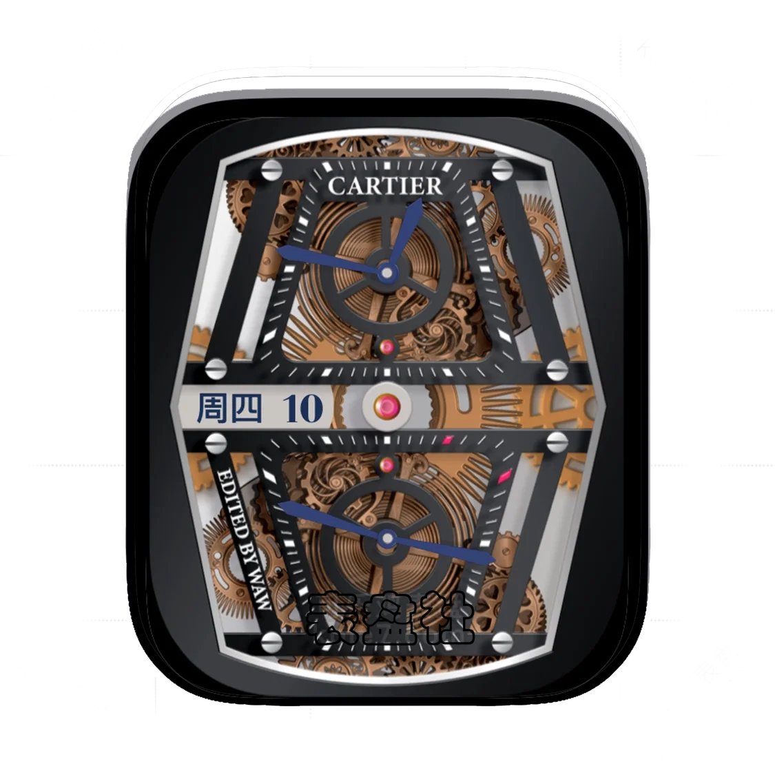 Cartier卡地亚高级黑底金属质感机械陀飞轮Ultra专用表盘