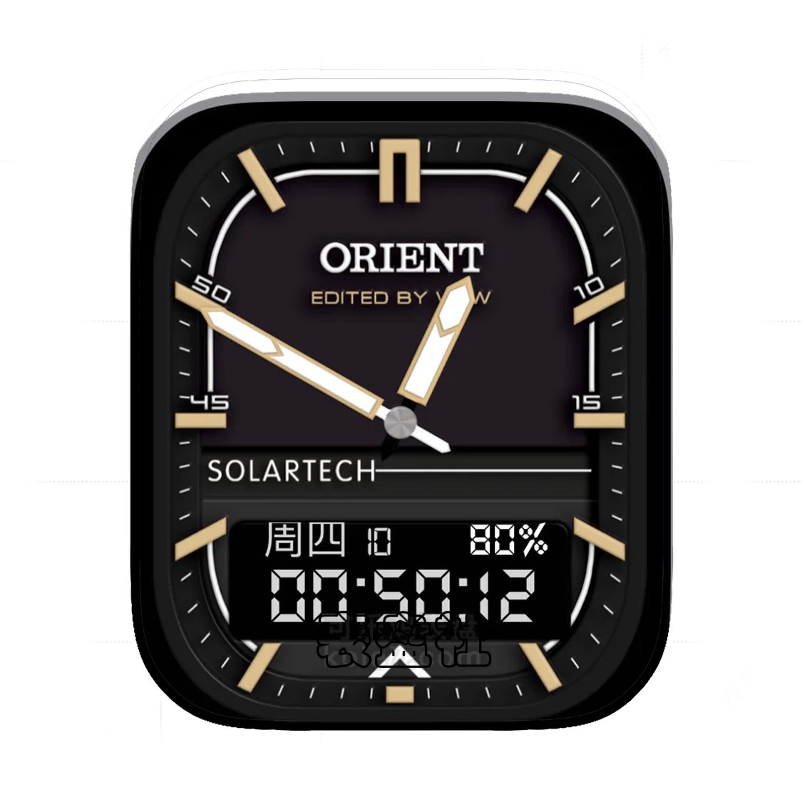 Orient东方双狮黑边简约数字Ultra专用表盘