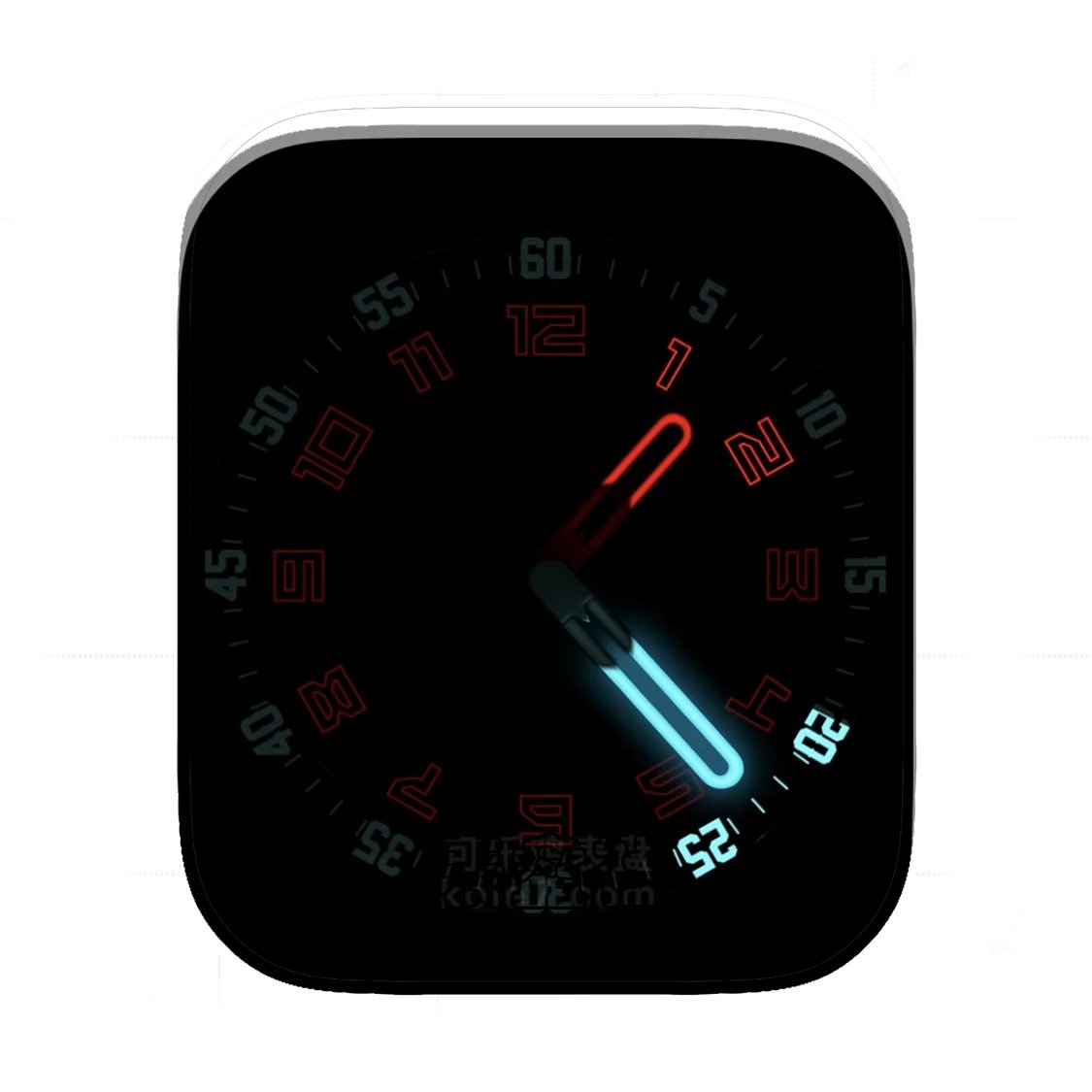 极简风格炫酷暗黑背景夜光蓝简约数字表盘