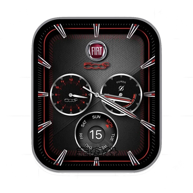 FIAT飞亚达炭黑红三盘式年历指针表盘