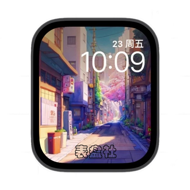 3D城市街巷街景苹果手表iwatch壁纸表盘