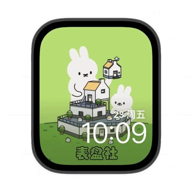 堆塔木房的小白兔苹果手表iwatch壁纸表盘