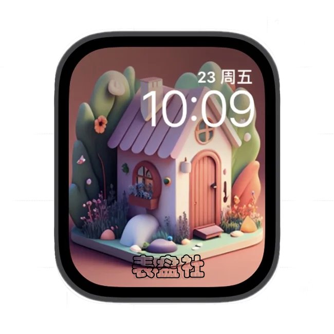 3D卡通小木屋苹果手表iwatch壁纸表盘