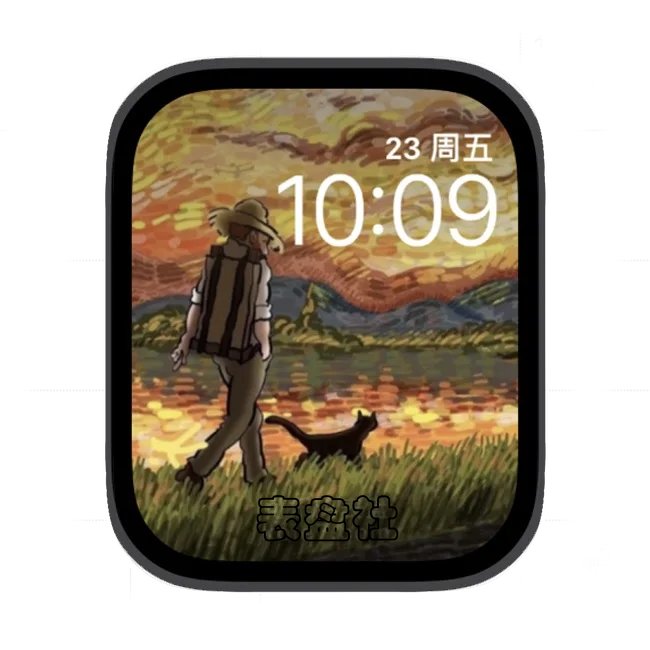 梵高田园落日苹果手表iwatch壁纸表盘